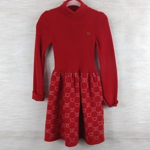 Gucci 100% Wool Baby Red Turtleneck Dress 24M